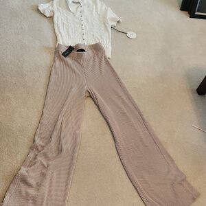 Chic Beige Wide-Leg Pants